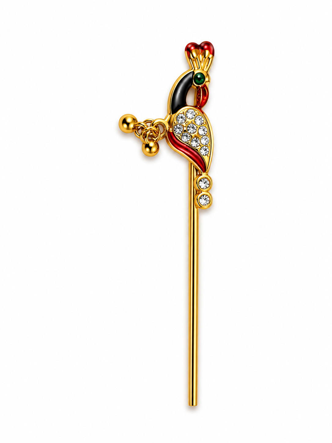 Parrot Design Laddu Gopal Murli – Gold Finish Flute
