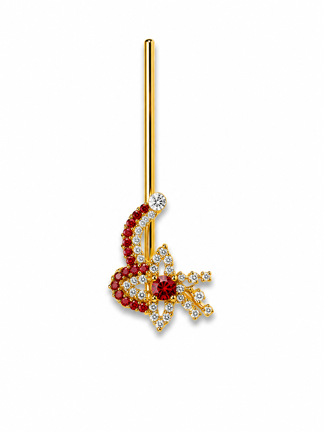 Red Floral Laddu Gopal Murli – Stone Studded Bansi