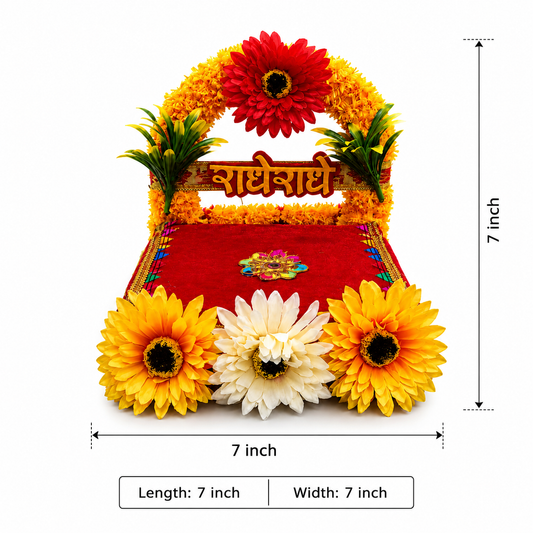 Premium Floral Singhasan (Throne) for Laddu Gopal