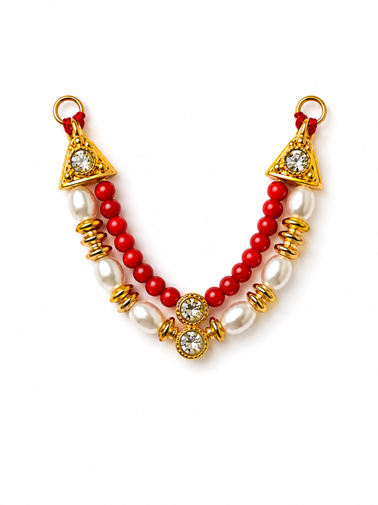 Traditional Red Bead & Pearl Pendant