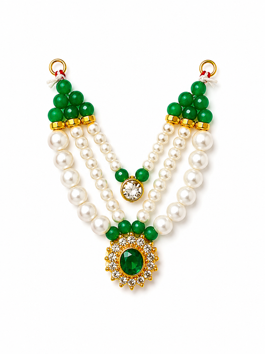 Green Pearl Beaded Pendant | Traditional Ethnic Jewelry