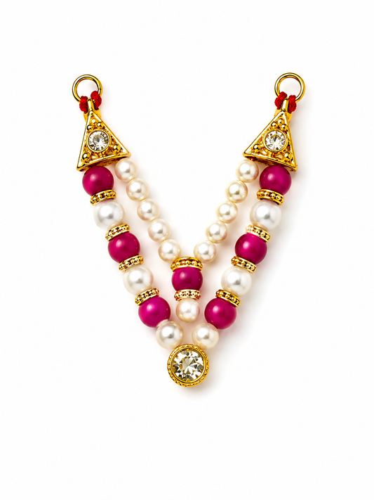 Pink Pearl Beaded Pendant | Traditional Ethnic Jewelry