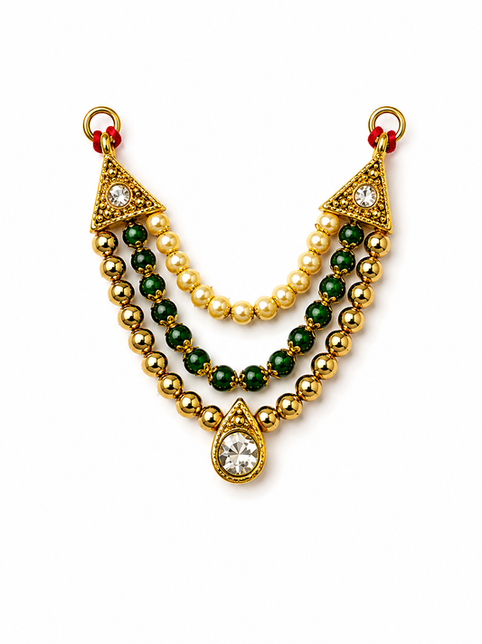 Green Beaded Layered Pendant | Traditional Ethnic Jewelry