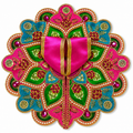 Pink Floral Embroidered Laddu Gopal Dress | Handmade Krishna Poshak