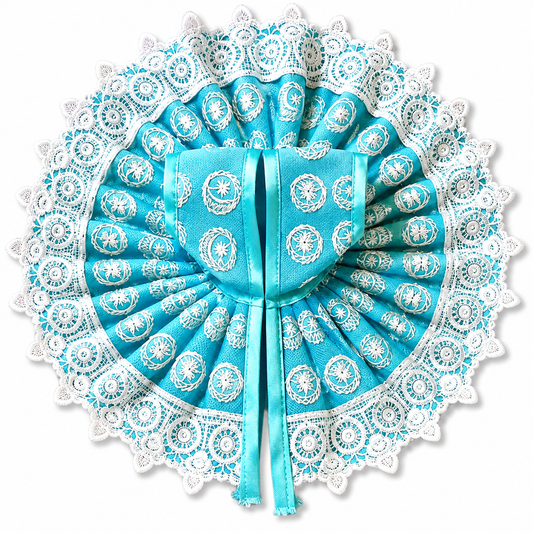 Sky Blue Handmade Laddu Gopal Dress | Embroidered Krishna Poshak