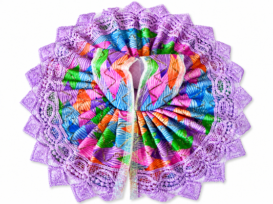 Lavender Printed Laddu Gopal Poshak with Lace