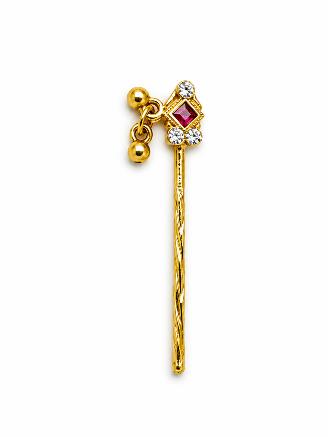 Pink Diamond Laddu Gopal Murli with Golden Beads