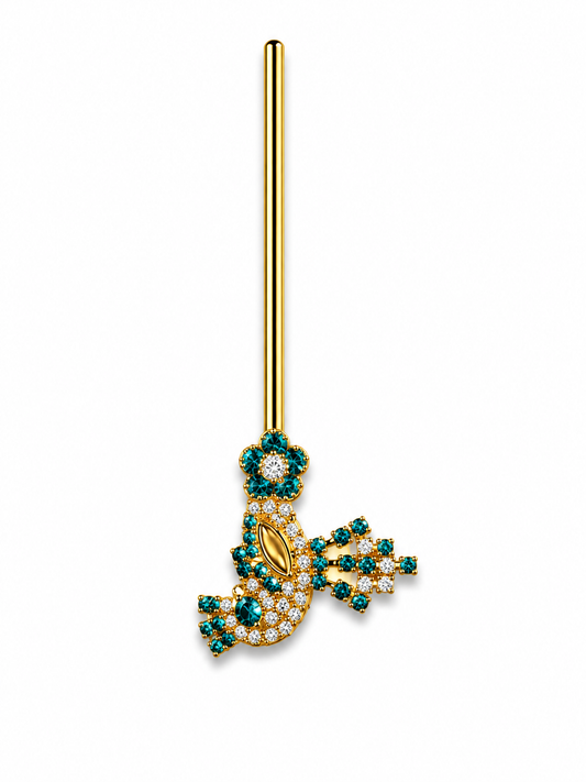 Turquoise Peacock Laddu Gopal Murli – Premium Krishna Flute